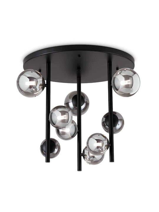 Ideal Lux Πλαφονιέρα Οροφής σε Μαύρο χρώμα 55cm 328416